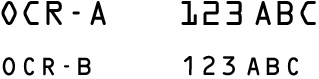 OCR-A/OCR-B Bar Codes