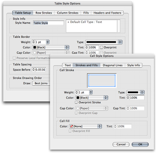 TableStyles and CellStyles Pro